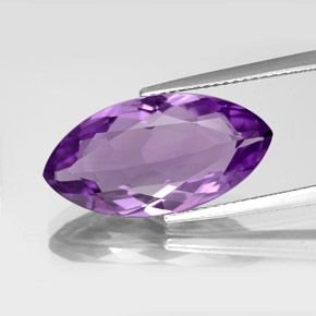 7.33 ct Violet Amethyst Gemstone, Amethyst Gem in Marquise Facet Shape for Sale.