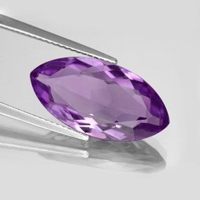 7.33 ct Violet Amethyst Stone, Natural Amethyst in Marquise Facet Shape for Sale