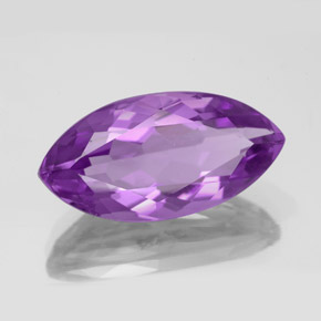8.44 ct Violet Amethyst Stone, Natural Amethyst in Marquise Facet Shape for Sale