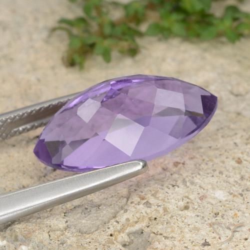 Amethyst Gemstone in 18.1 x 9.5 mm Size for Sale, Amethyst Stone in Deep Iris Violet Color
