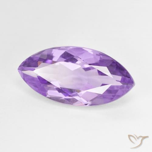6.22 ct Violet Amethyst Stone, Natural Amethyst in Marquise Facet Shape for Sale