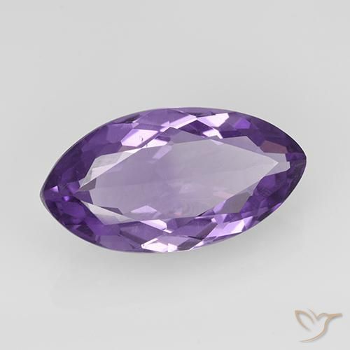 5.94 ct Violet Amethyst Stone, Natural Amethyst in Marquise Facet Shape for Sale