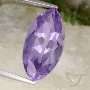 6.53 ct Violet Amethyst Stone, Natural Amethyst in Marquise Facet Shape for Sale