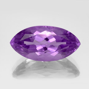 6.73 ct Violet Amethyst Gemstone, Amethyst Gem in Marquise Facet Shape for Sale.