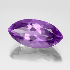 6.73 ct Violet Amethyst Stone, Natural Amethyst in Marquise Facet Shape for Sale