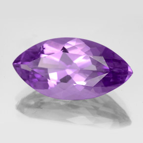 6.87 ct Violet Amethyst Stone, Natural Amethyst in Marquise Facet Shape for Sale