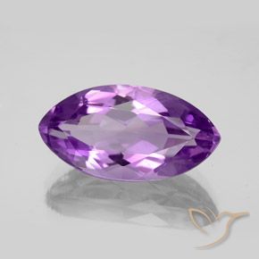 6.54 ct Violet Amethyst Stone, Natural Amethyst in Marquise Facet Shape for Sale