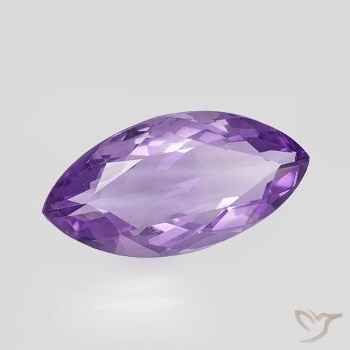 5.35 ct Violet Amethyst Stone, Natural Amethyst in Marquise Facet Shape for Sale