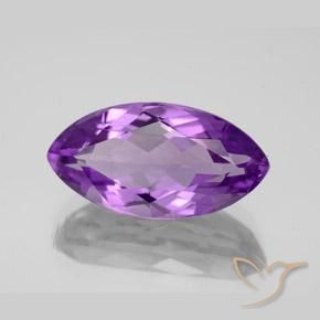 6.44 ct Violet Amethyst Stone, Natural Amethyst in Marquise Facet Shape for Sale