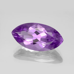 6.09 ct Violet Amethyst Stone, Natural Amethyst in Marquise Facet Shape for Sale