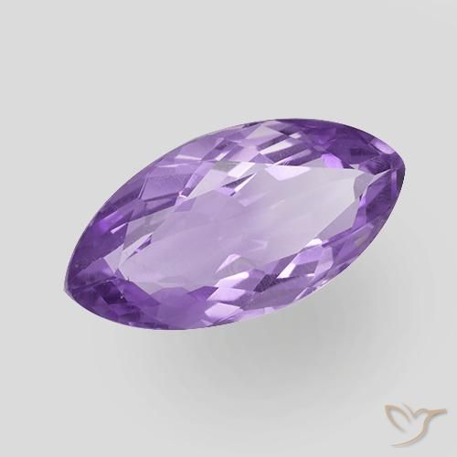 6.24 ct Violet Amethyst Stone, Natural Amethyst in Marquise Facet Shape for Sale