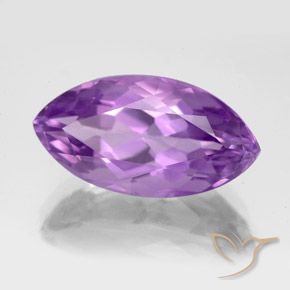 7.45 ct Violet Amethyst Stone, Natural Amethyst in Marquise Facet Shape for Sale