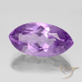 7.56 ct Violet Amethyst Stone, Natural Amethyst in Marquise Facet Shape for Sale