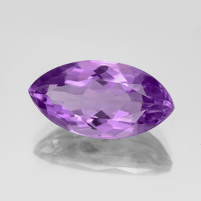 6.12 ct Violet Amethyst Stone, Natural Amethyst in Marquise Facet Shape for Sale