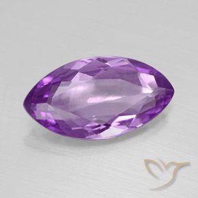 5.21 ct Violet Amethyst Stone, Natural Amethyst in Marquise Facet Shape for Sale