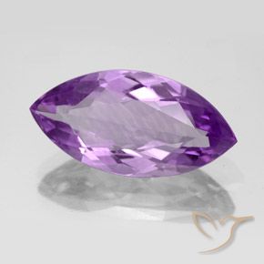 6.53 ct Violet Amethyst Stone, Natural Amethyst in Marquise Facet Shape for Sale