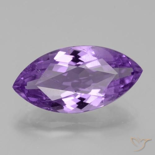 5.15 ct Marquise Cut Amethyst, 17.6 x 9 mm From Brazil, Photo A