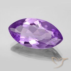 6.40 ct Violet Amethyst Stone, Natural Amethyst in Marquise Facet Shape for Sale