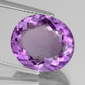 7.39 ct Violet Amethyst Stone, Natural Amethyst in Oval Facet Shape for Sale