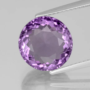 5.13 ct Violet Amethyst Gemstone, Amethyst Gem in Round Facet Shape for Sale.