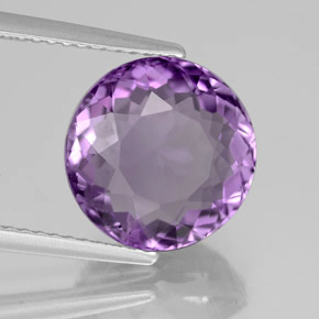5.13 ct Violet Amethyst Stone, Natural Amethyst in Round Facet Shape for Sale
