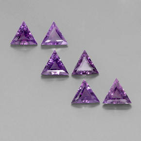 3.36 ct Violet Amethyst Gemstone, Amethyst Gem in Trillion Facet Shape for Sale.