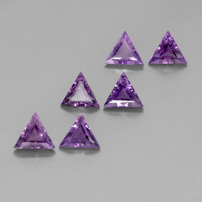 3.36 ct Violet Amethyst Stone, Natural Amethyst in Trillion Facet Shape for Sale