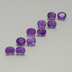 3.09 ctw Violet Amethyst Stones, Natural Amethyst in Oval Facet Shape for Sale