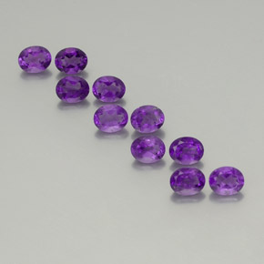 3.52 ctw Violet Amethyst Gemstones, Amethyst Gems in Oval Facet Shape for Sale.