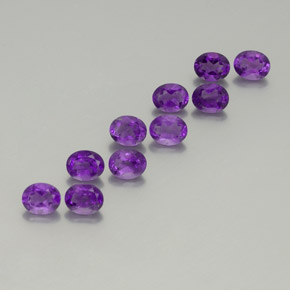 3.52 ctw Violet Amethyst Stones, Natural Amethyst in Oval Facet Shape for Sale