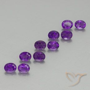 3.83 ctw Violet Amethyst Stones, Natural Amethyst in Oval Facet Shape for Sale