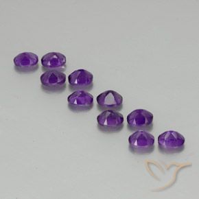 Amethyst Gemstones in 5.1 x 4.2 mm Size for Sale, Amethyst Stones in Vivid Violet Color