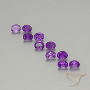 3.67 ctw Violet Amethyst Stones, Natural Amethyst in Oval Facet Shape for Sale