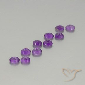 Amethyst Gemstones in 5.1 x 4.2 mm Size for Sale, Amethyst Stones in Intense Violet Color