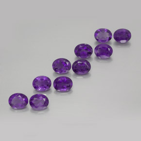 3.64 ctw Violet Amethyst Stones, Natural Amethyst in Oval Facet Shape for Sale
