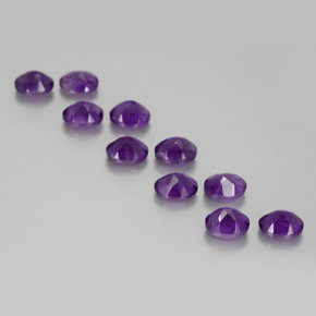 Amethyst Gemstones in 5 x 4 mm (calibrated) Size for Sale, Amethyst Stones in Medium-Dark Violet Color
