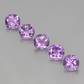 4.82 ct Violet Amethyst Gemstone, Amethyst Gem in Cushion-Cut Shape for Sale.