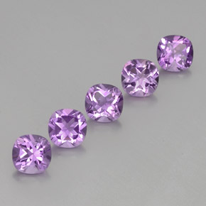 4.82 ct Violet Amethyst Stone, Natural Amethyst in Cushion-Cut Shape for Sale
