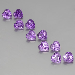 Intense Violet Amethyst Gem - 0.7ct Heart Facet (ID: 356215)