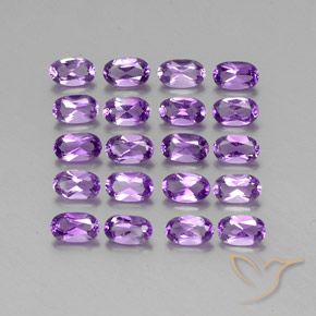 4.31 ctw Violet Amethyst Stones, Natural Amethyst in Oval Facet Shape for Sale
