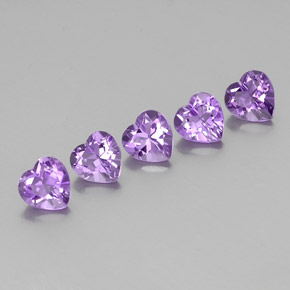 Lilaisch-violett Amethyst Edelstein - 0.7ct Herz facettiert (ID: 356280)