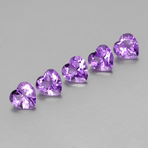 3.28 ct Violet Amethyst Gemstone, Amethyst Gem in Heart Facet Shape for Sale.