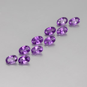 4.08 ctw Violet Amethyst Stones, Natural Amethyst in Oval Facet Shape for Sale