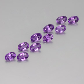 4.03 ct Violet Amethyst Stone, Natural Amethyst in Oval Facet Shape for Sale