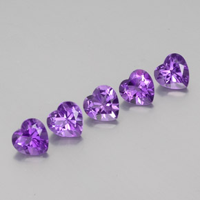Intense Violet Amethyst Gem - 0.7ct Heart Facet (ID: 356804)