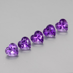 3.64 ct Violet Amethyst Gemstone, Amethyst Gem in Heart Facet Shape for Sale.