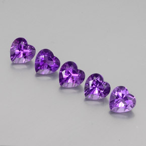 3.64 ct Violet Amethyst Stone, Natural Amethyst in Heart Facet Shape for Sale