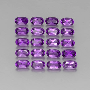 4.65 ctw Violet Amethyst Stones, Natural Amethyst in Oval Facet Shape for Sale