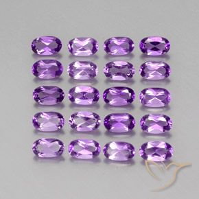 4.38 ctw Violet Amethyst Stones, Natural Amethyst in Oval Facet Shape for Sale