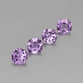 3.46 ct Violet Amethyst Stone, Natural Amethyst in Cushion-Cut Shape for Sale